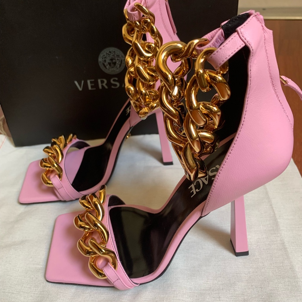 Versace Medusa Pink and Gold Women's Heels